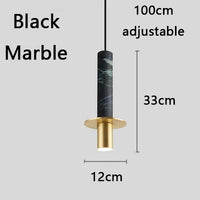 suspension en marbre abat-jour en métal LED