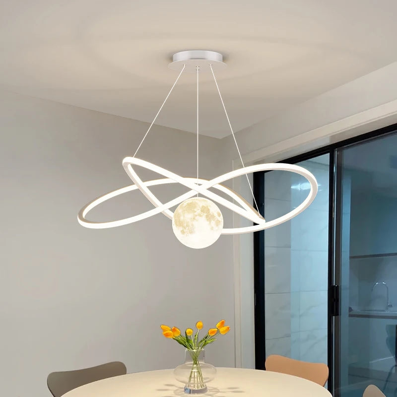 Lustre led arrondi pour décoration intérieure - vue 4 sur 18