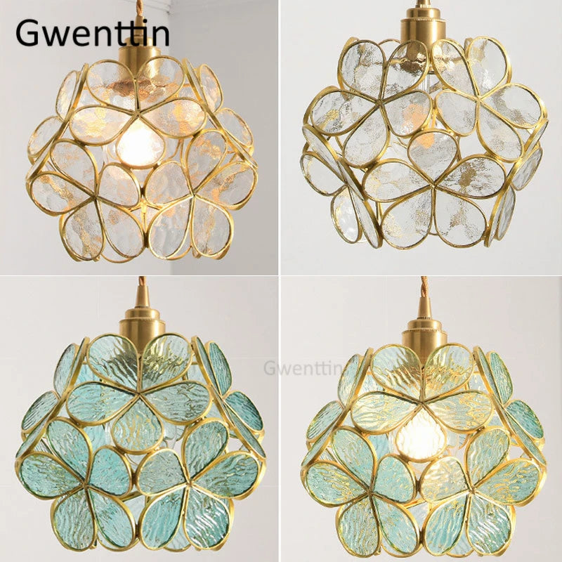 suspension en verre florale style art déco pour intérieur élégant - vue 11 sur 11