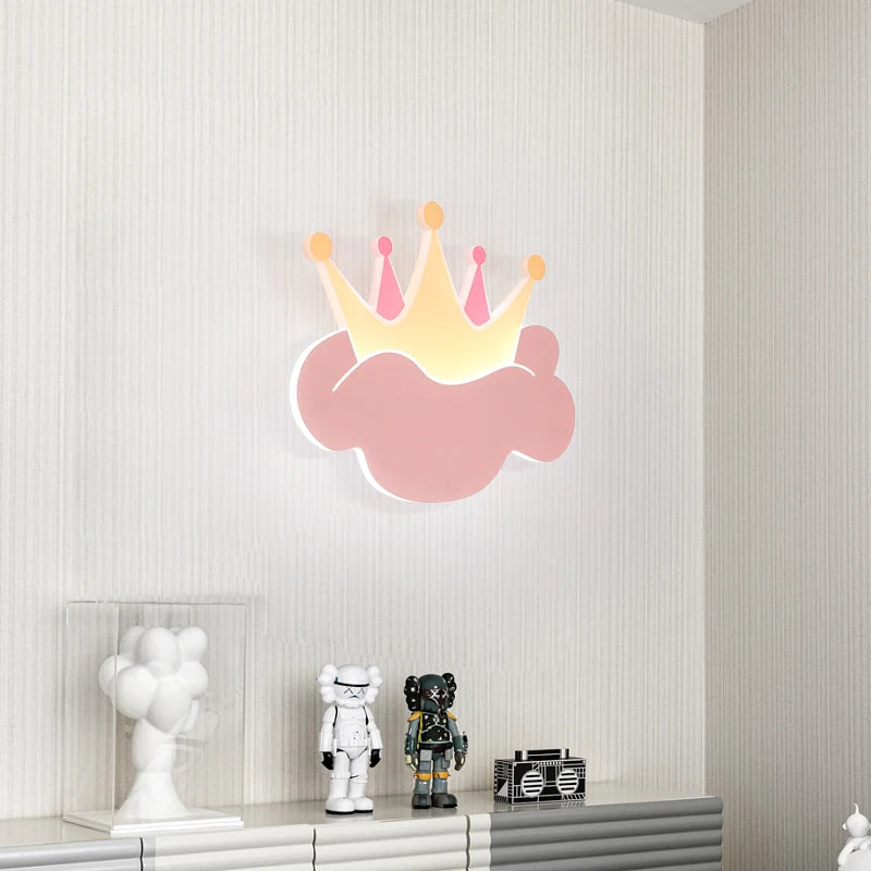 Applique murale couronne rose avec télécommande - vue 4 sur 9