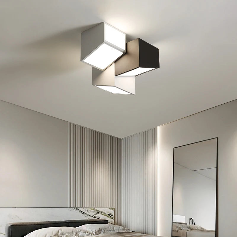 plafonnier géométrique minimaliste moderne simple combinaison lampe d'entrée - vue 5 sur 8