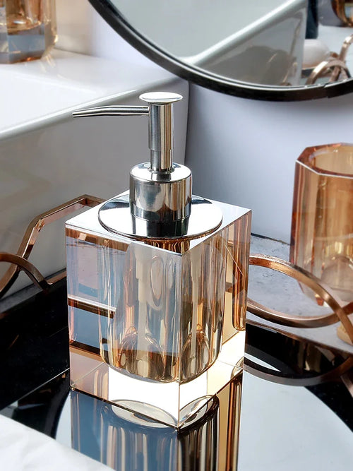 distributeur de savon en verre accessoires de salle de bain luxe - vue 16 sur 16