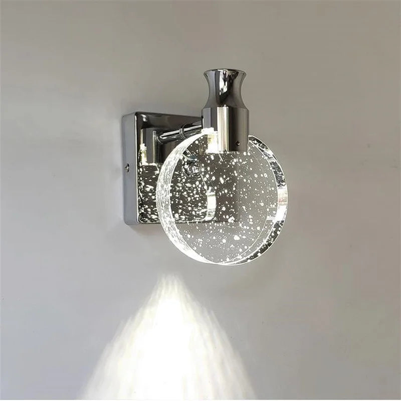 applique murale led de luxe en cristal décorative et veilleuse - vue 4 sur 8