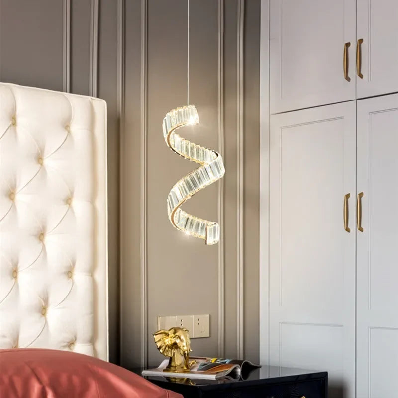 Luxury Restaurant LED Crystal Chandelier Modern High-end Design Gold/Silver Dimming Lamp Bar Kitchen Island Stair Pendant Lights - vue 6 sur 12