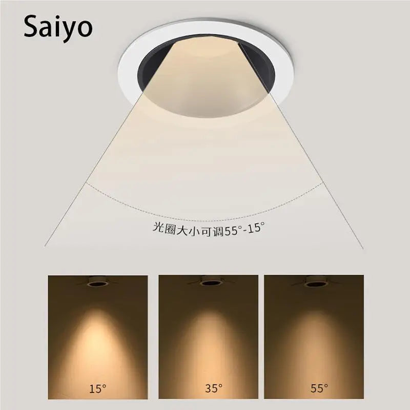 projecteurs led encastrés foco lampe aluminium downlight - vue 6 sur 7