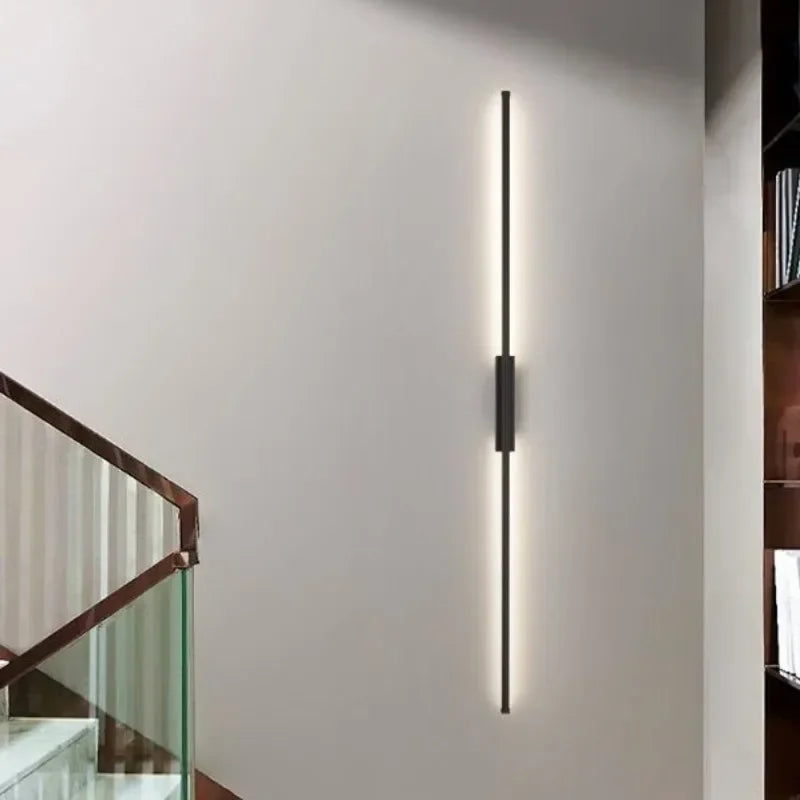 applique murale led moderne longue maison salon monté canapé - vue 5 sur 9