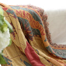 plaid bohème tricot carte du monde canapé décoratif