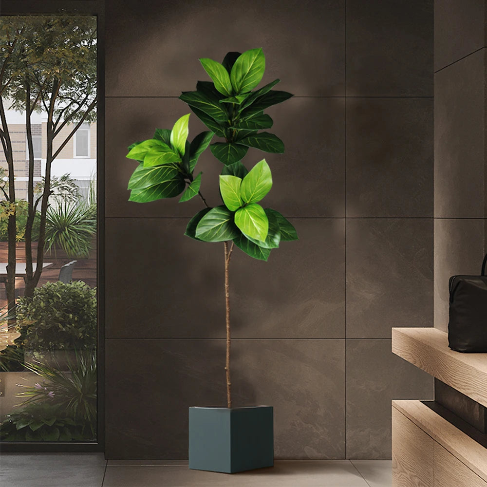 arbre artificiel ficus en plastique pour décoration tropicale - vue 5 sur 9