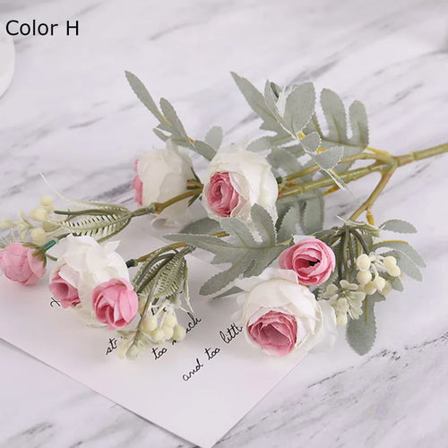 bouquet de roses artificielles en tissu pour déco mariage et maison - vue 15 sur 14