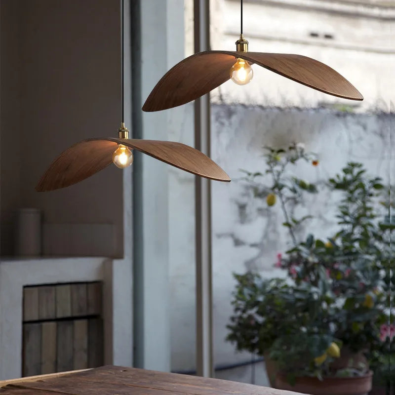 Suspension Imitation bois lampe de salle à manger cuisine Restaurant Bar lampe suspendue chapeau de paille décor à la maison luminaires E27 - vue 5 sur 10