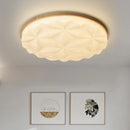 Minimalist nordic LED ceiling light in acrylic and wood, pumpkin shape