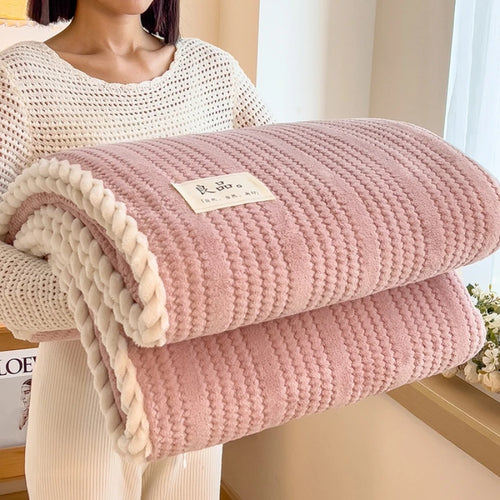 Plaid polaire doux tricoté pour canapé et chambre