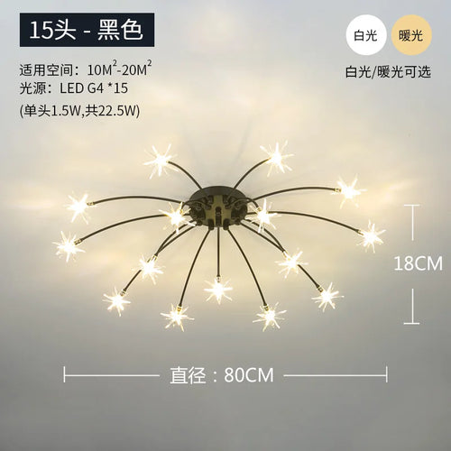 plafonnier étoile led pour éclairage intérieur moderne - vue 14 sur 18