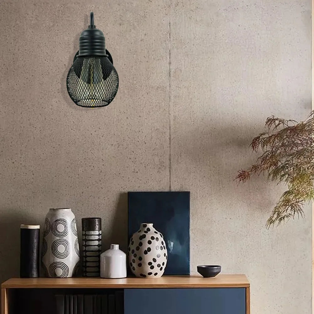 applique murale rétro avec interrupteur à tirette et luminaire intérieur - vue 7 sur 6