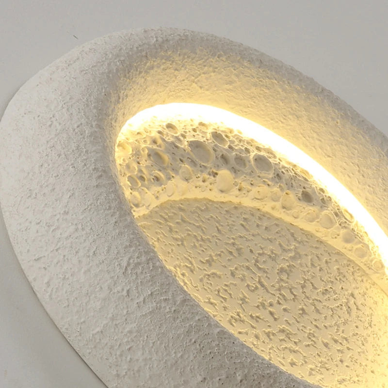 applique murale led en forme de lune avec intensité réglable en résine - vue 6 sur 8