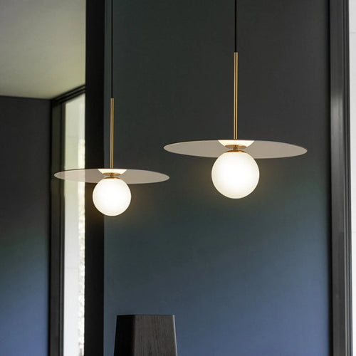 suspension modernes en verre led pour bar restaurant nordique