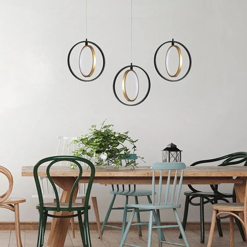 Suspension LED en forme de cercle rotatif - vue 2 sur 11