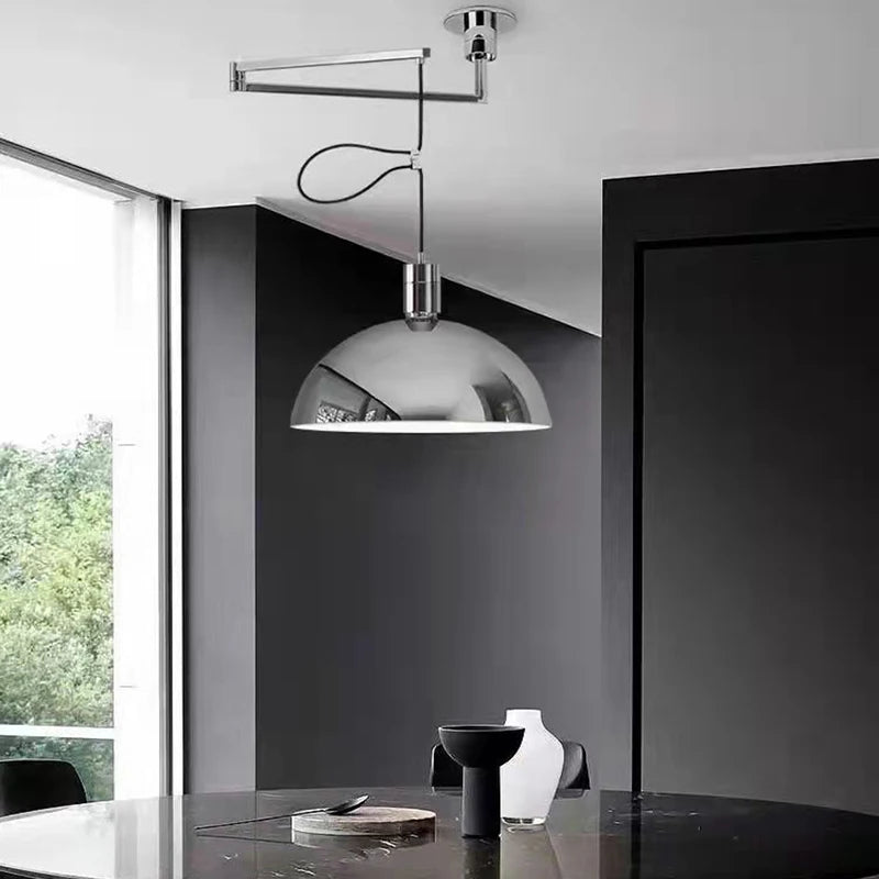 Suspension télescopiques modernes pliantes en métal salle à manger cuisine barre d'étude rotatif décor à la maison éclairage E27 - vue 3 sur 12