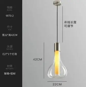 Minimalist nordic style silver glass table lamp