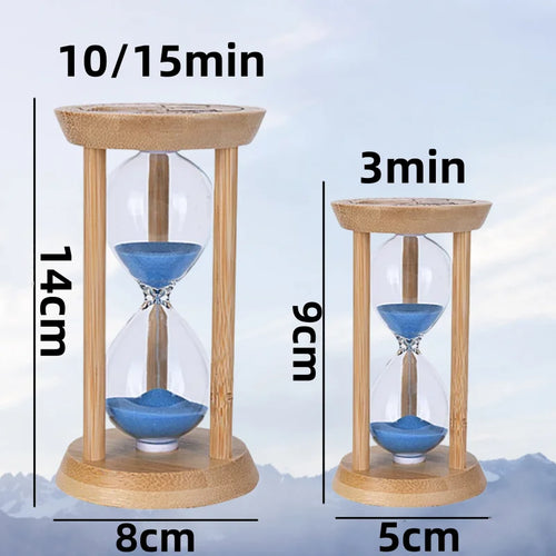 sablier en bois fait main horloge de sable créative décoration intérieure - vue 3 sur 10