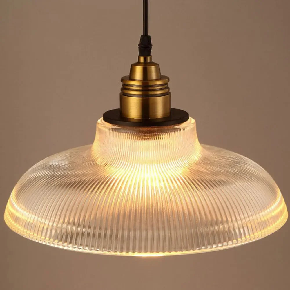 suspension vintage en verre transparent créative lumineuse - vue 5 sur 7
