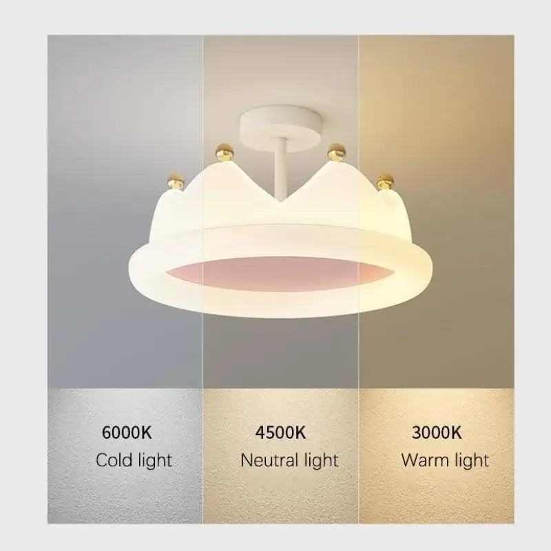 plafonnier créatif couronne led protection des yeux romantique pour enfants - vue 6 sur 10