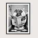 décoration murale humoristique animaux lisant journal toilettes