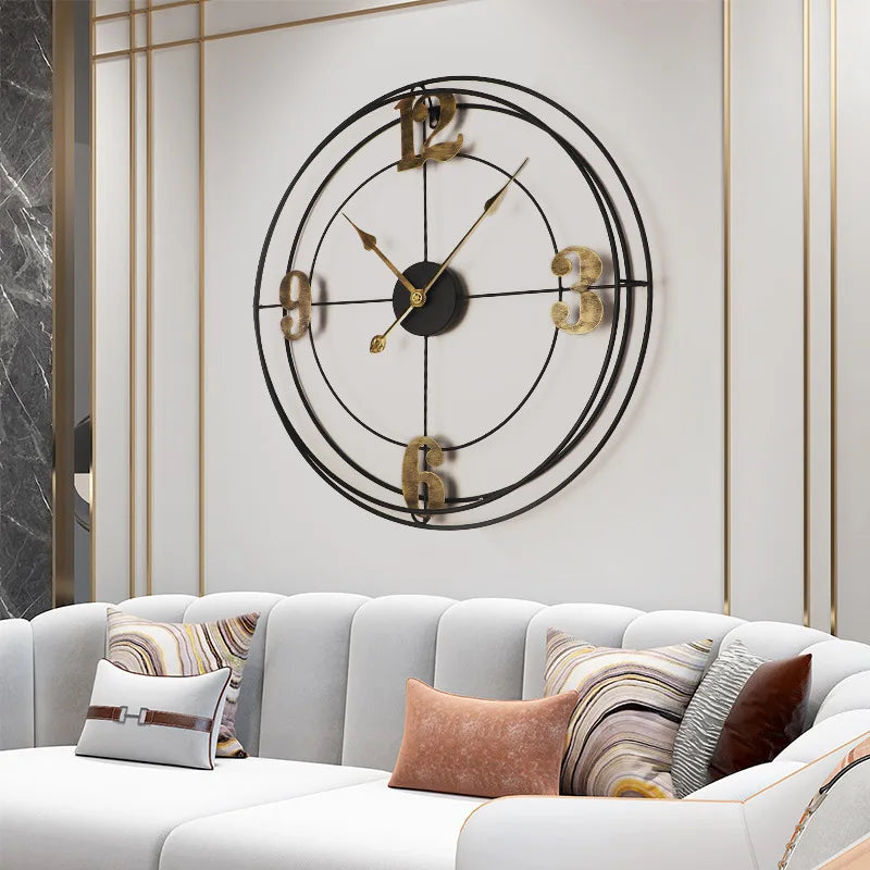 Iron Silent Wall Clock for Living Room, Simple Decoration, Metal Clock - vue 2 sur 5