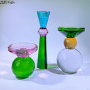 Coloured crystal candle holders for modern and romantic decor