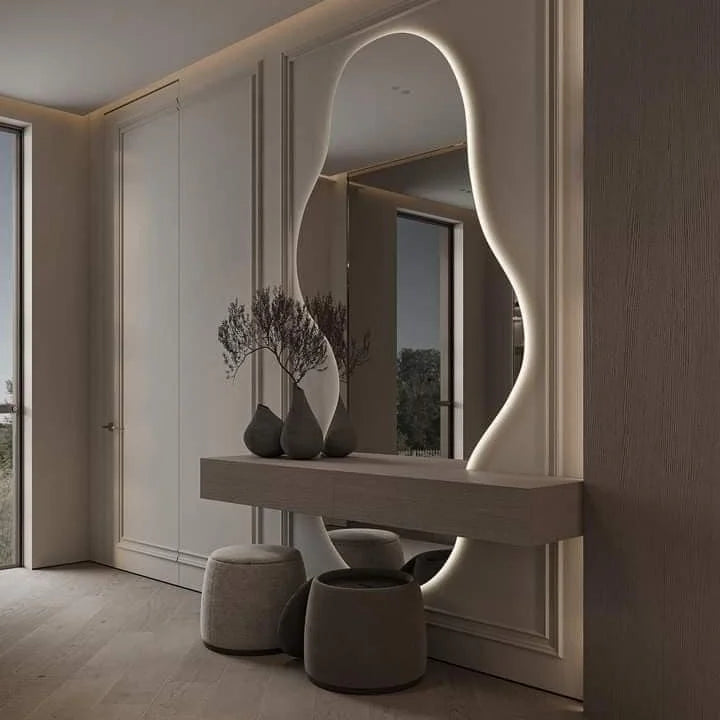 miroir mural à éclairage led intelligent style luxueux - vue 6 sur 8