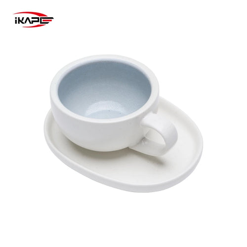 Tasse latte céramique avec soucoupe 270ml style moderne