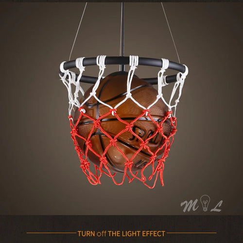 suspension en acrylique avec design panier de basket-ball