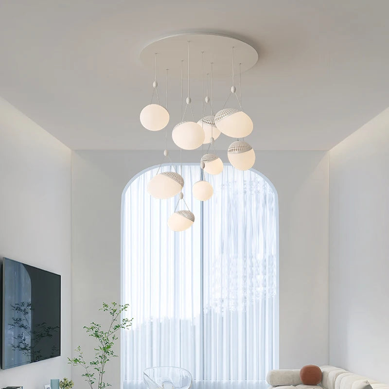 Modern nordic minimalist chandelier for villa duplex loft - vue 4 sur 15