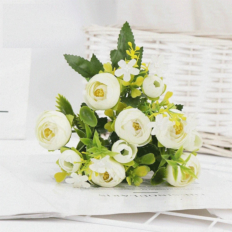 bouquet de roses artificielles en soie pour décoration élégante - vue 7 sur 10