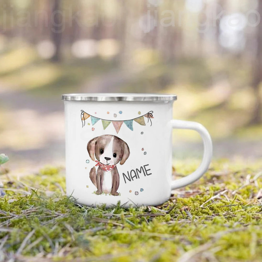 Mug enfant personnalisé animal cartoon émail avec anse - vue 6 sur 7