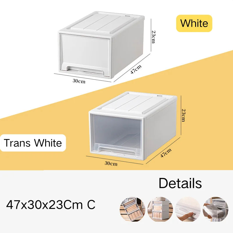 tiroirs empilables en plastique transparent pour rangement pratique - vue 39 sur 48