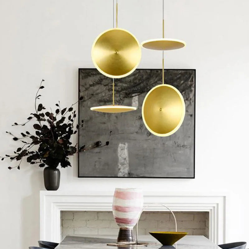 lampe led ronde art déco en métal avec fil réglable - vue 4 sur 12