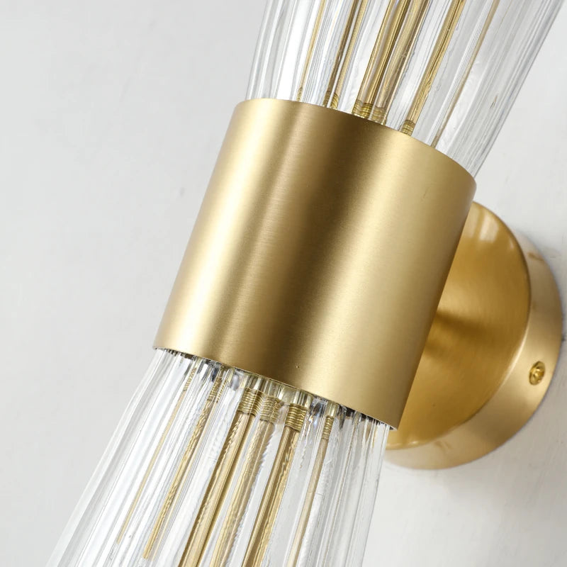 applique murale moderne en acier inoxydable avec verre transparent - vue 7 sur 9