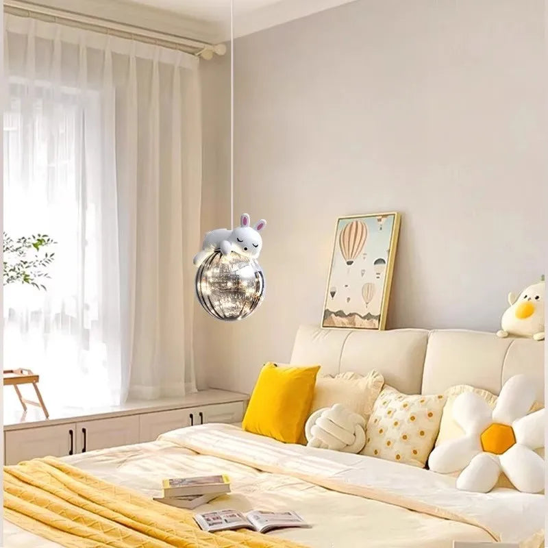lustre moderne mignon pour chambre d'enfants ours et lapin - vue 5 sur 8