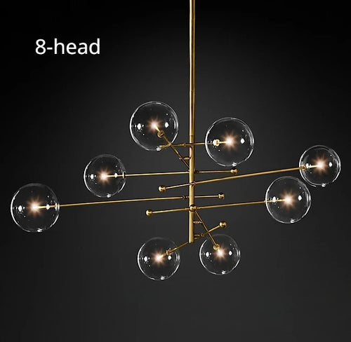 lustre à led en verre pour intérieur moderne décoratif - vue 9 sur 8