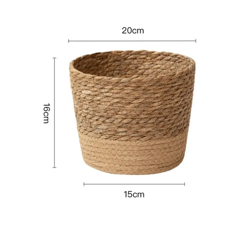 pot de fleurs rotin tressé créatif avec pieds amovibles et support durable