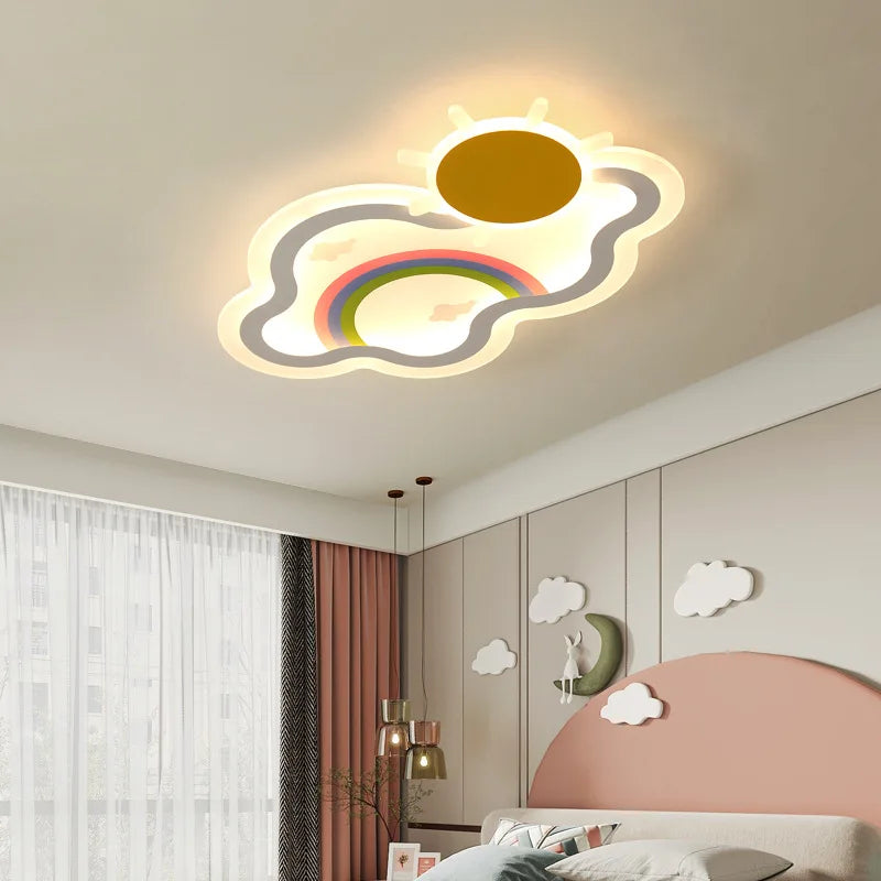 plafonnier nuage arc-en-ciel led pour chambre d'enfant - vue 3 sur 8
