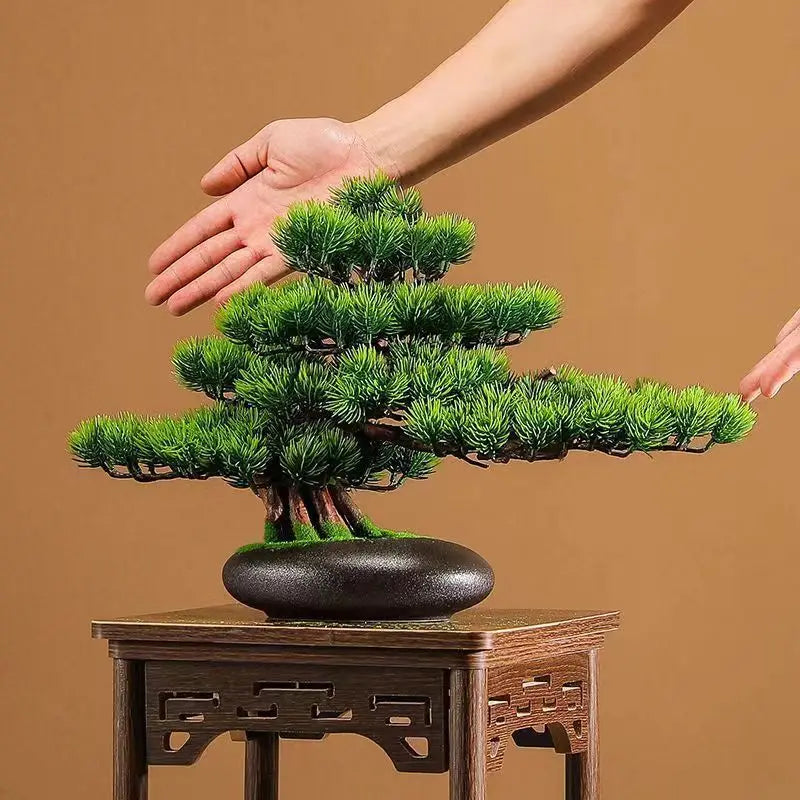 DIY Potted Bonsai for Home Decoration, False Tree, Living Room, Chinese Style, Hotel Porch Landscape, Green Plant Decoration - vue 3 sur 23