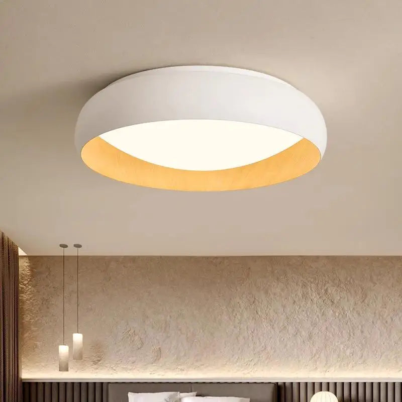 lampe minimaliste japonaise rétro circulaire anti éblouissement éclairage doux - vue 3 sur 12