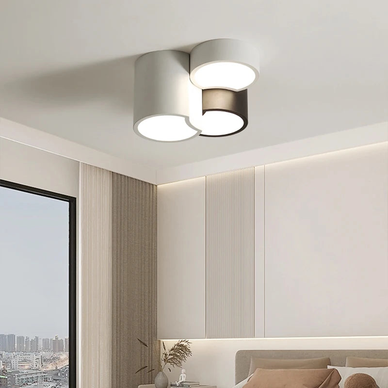 plafonnier géométrique minimaliste moderne simple combinaison lampe d'entrée - vue 7 sur 8