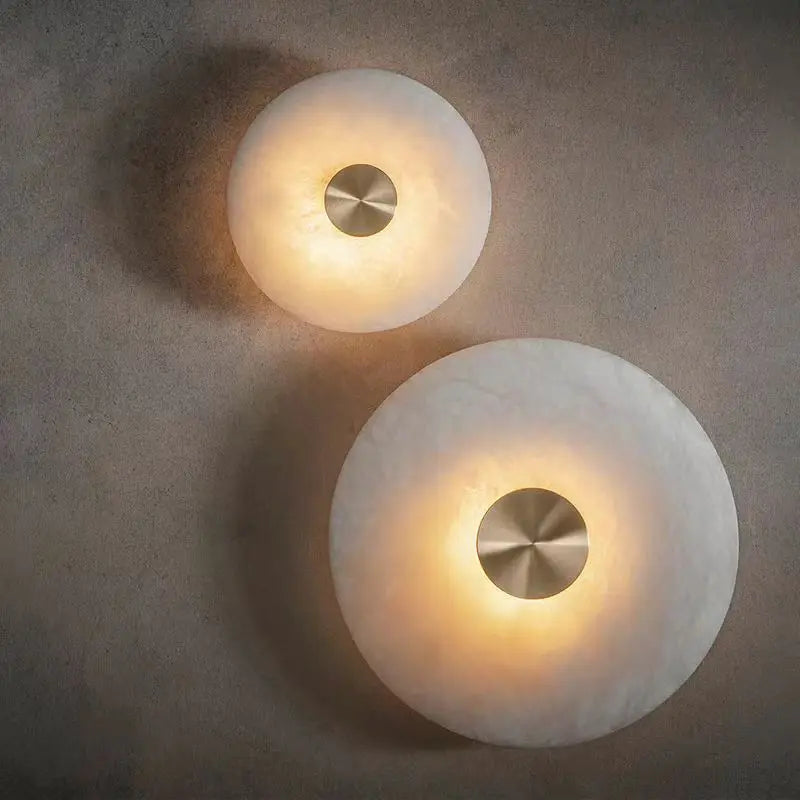 applique murale led moderne en marbre et cuivre 3000k artistique - vue 4 sur 11