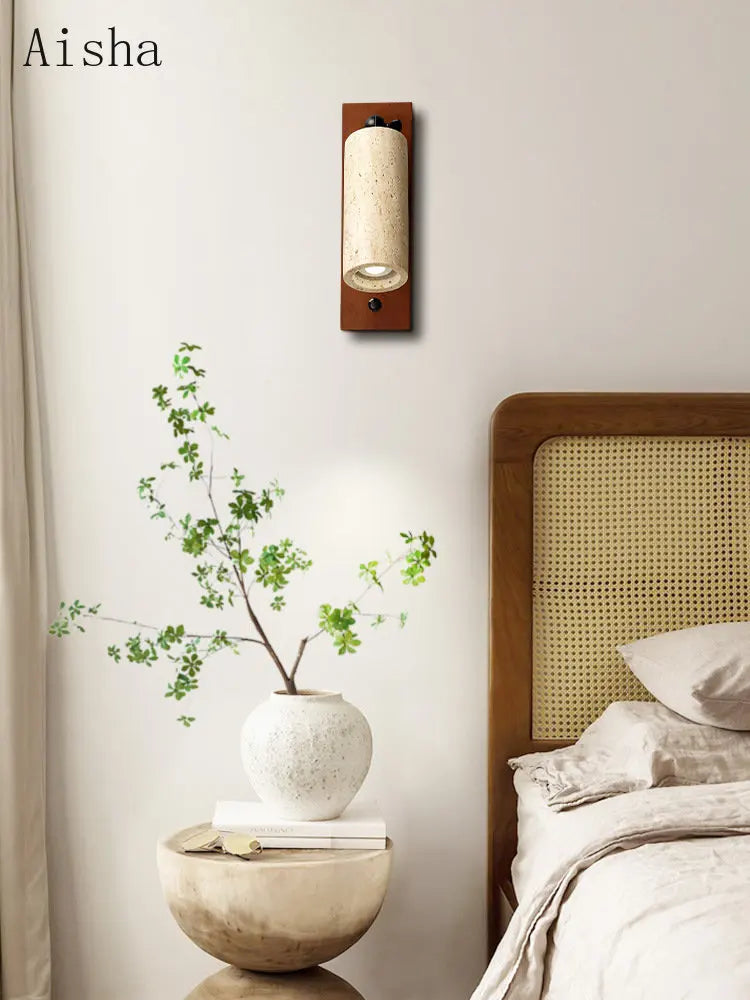 applique murale vintage en pierre de grotte design wabi-sabi pour intérieur - vue 5 sur 8