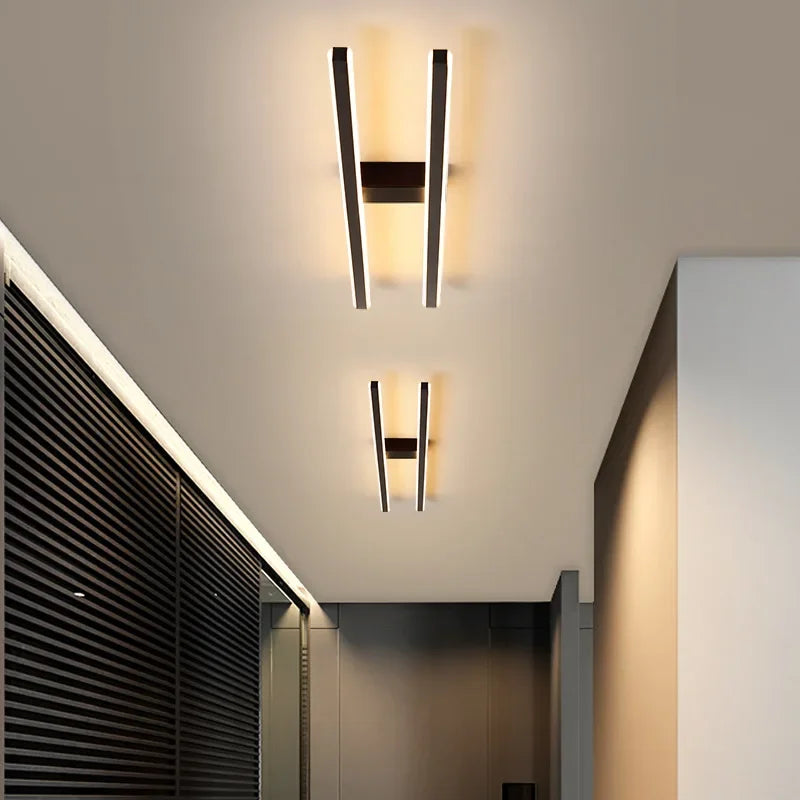 Plafonnier moderne nordique longue barre LED - vue 4 sur 8