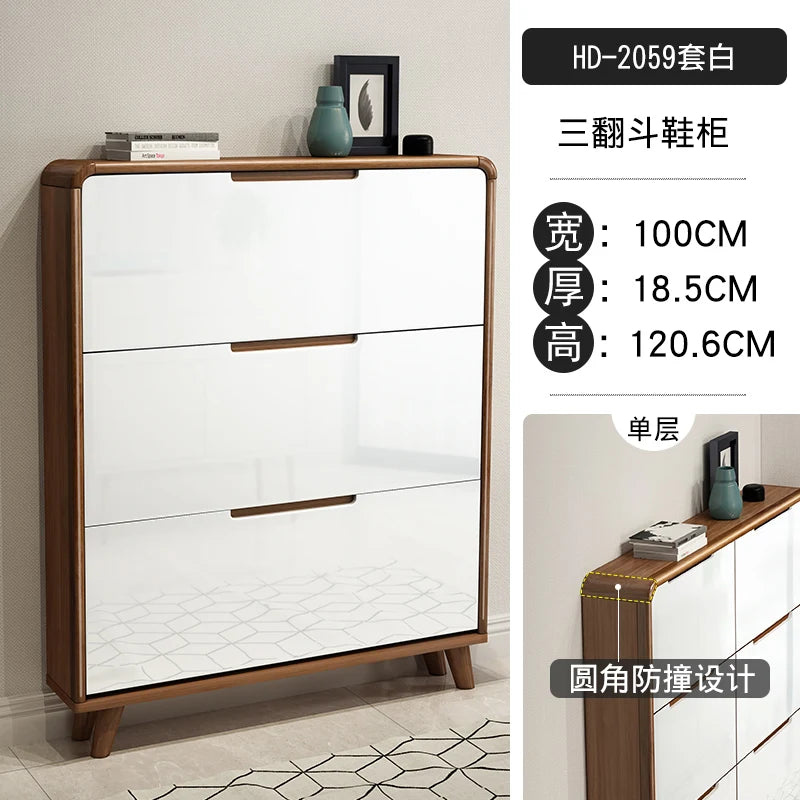 meuble à chaussures en bois design moderne gain de place luxe - vue 11 sur 22