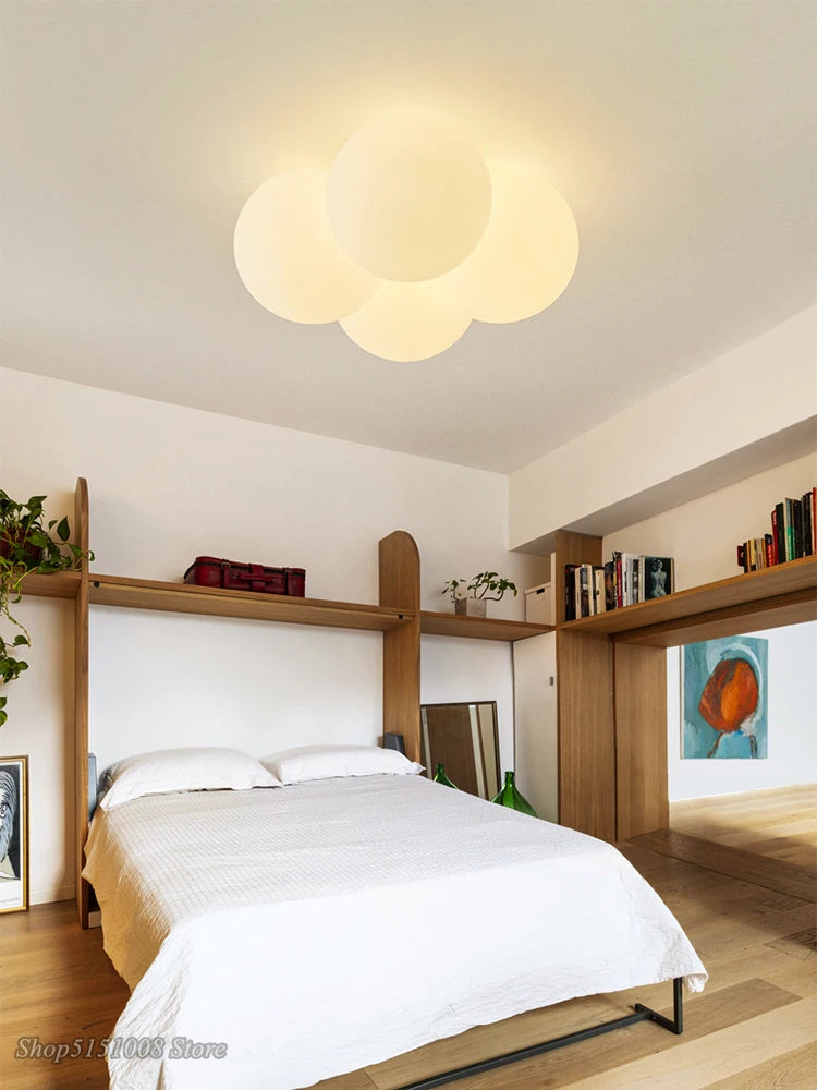Nordic minimalist LED ceiling light cloud design for bedrooms and living rooms - vue 3 sur 8